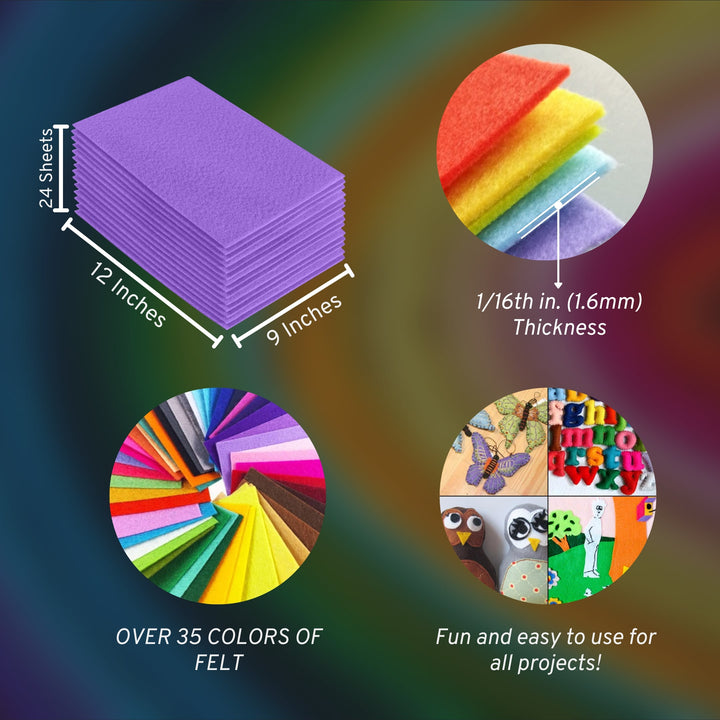 Acrylic Felt Craft Sheet Packs | Lavender A39 - FabricLA.com