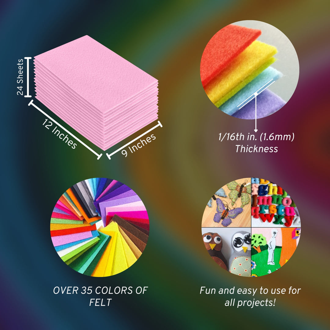 Acrylic Felt Craft Sheet Packs | Baby Pink A45 - FabricLA.com