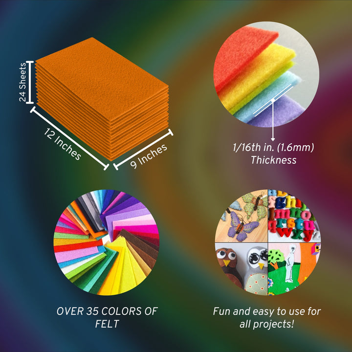 Acrylic Felt Craft Sheet Packs | Mango A3 - FabricLA.com