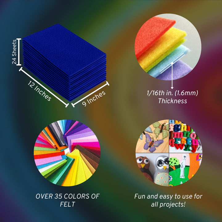 Acrylic Felt Craft Sheet Packs | Royal Blue A15 - FabricLA.com