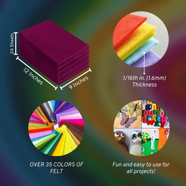 Acrylic Felt Craft Sheet Packs | Rose - FabricLA.com
