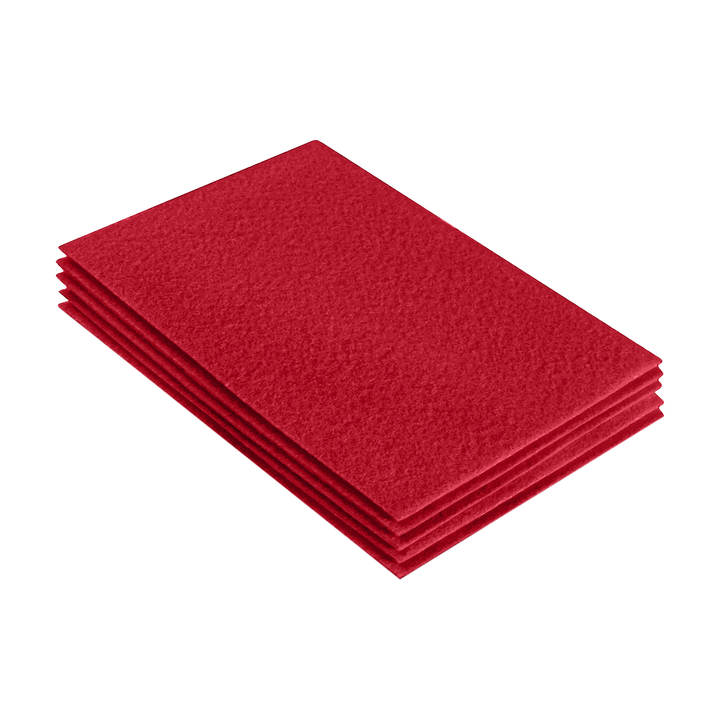 Acrylic Felt 9"X12" Sheet Packs | Red - FabricLA.com
