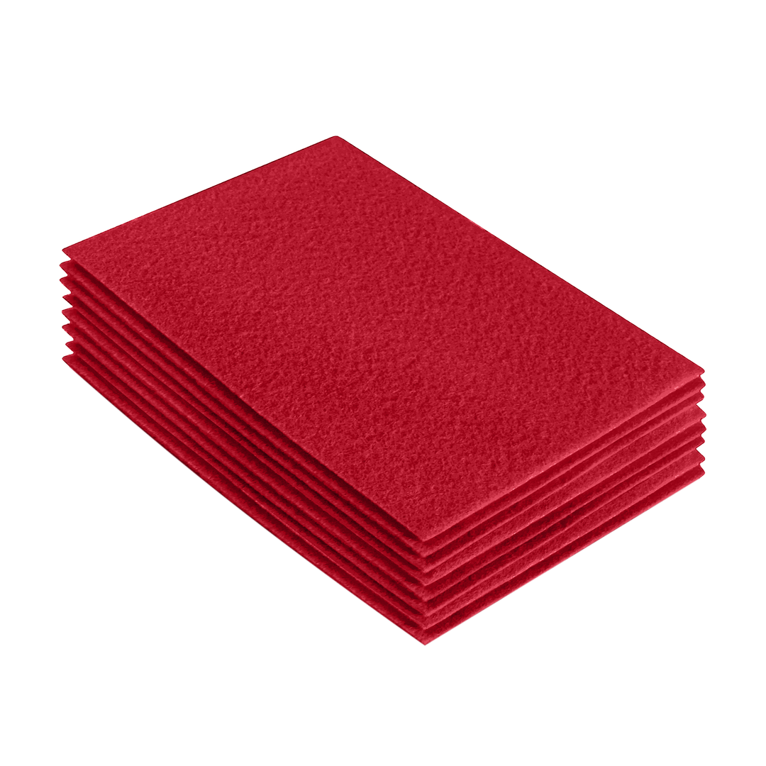 Acrylic Felt 9"X12" Sheet Packs | Red - FabricLA.com