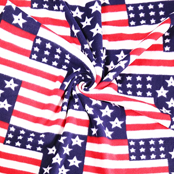 Fleece Fabric By The Yard | American Flag - FabricLA.com