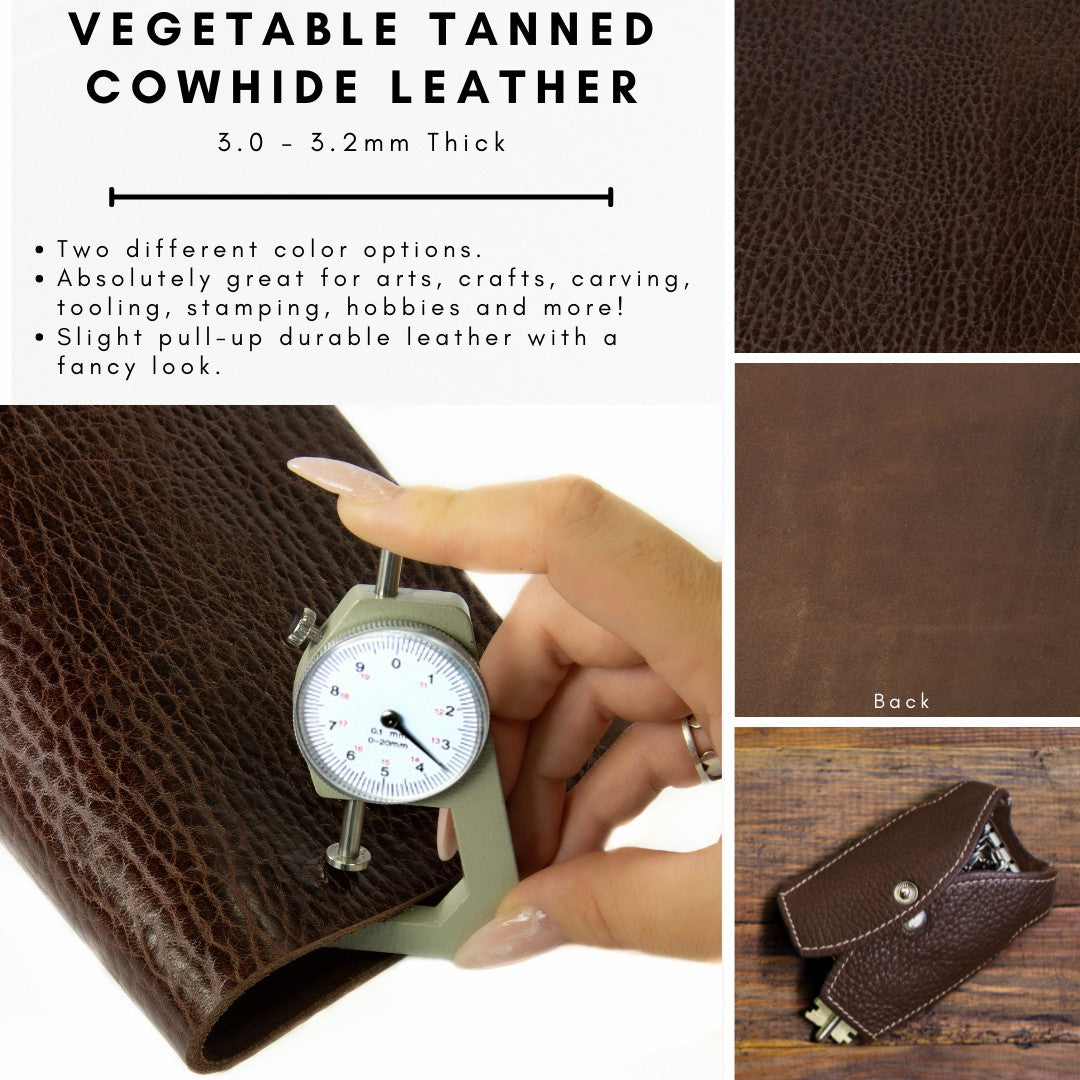 Genuine Leather Tooling & Crafting Sheets | Full Grain Cowhide (3.20mm) | Arizona Brown - FabricLA.com