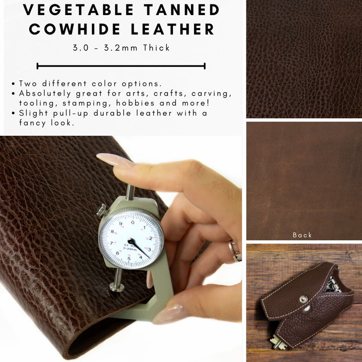 Genuine Leather Tooling & Crafting Sheets | Full Grain Cowhide (3.20mm) | Arizona Brown - FabricLA.com