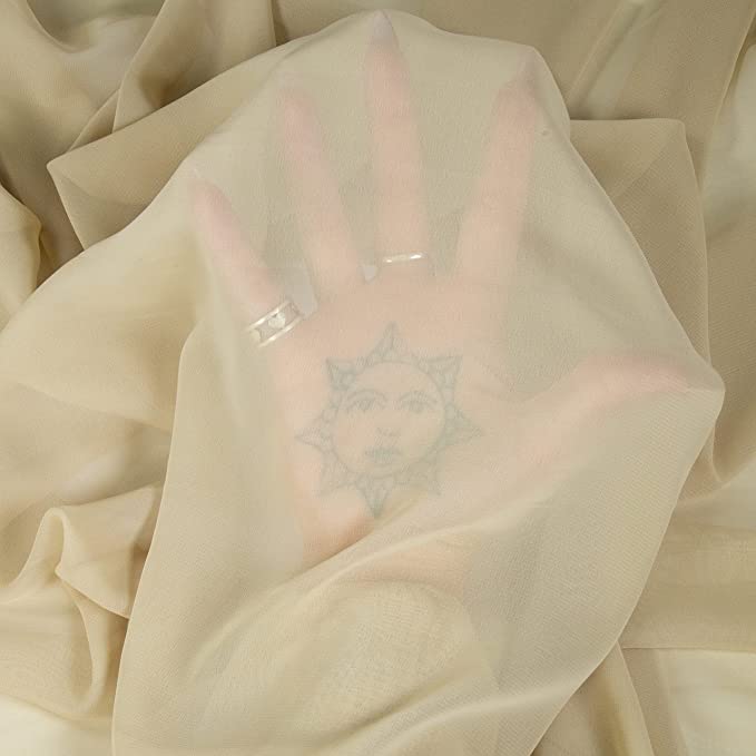 FabricLA Hi Multi Chiffon Fabric | Beige - FabricLA.com