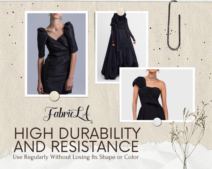 FabricLA Polyester Taffeta 100% Solid Fabric | Black - FabricLA.com
