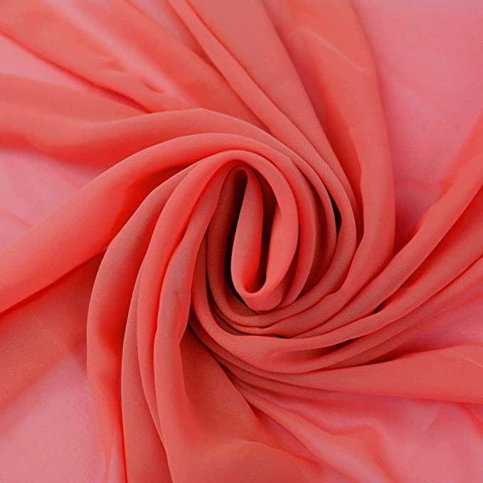 FabricLA Hi Multi Chiffon Fabric | Coral - FabricLA.com
