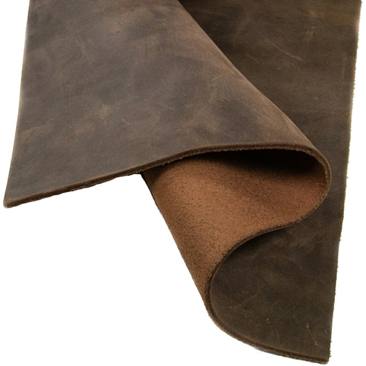 Tooling Leather Rectangles | Crafting Heavy Weight Full Grain Cowhide (2.8-3.00mm) | Crazy Brown - FabricLA.com