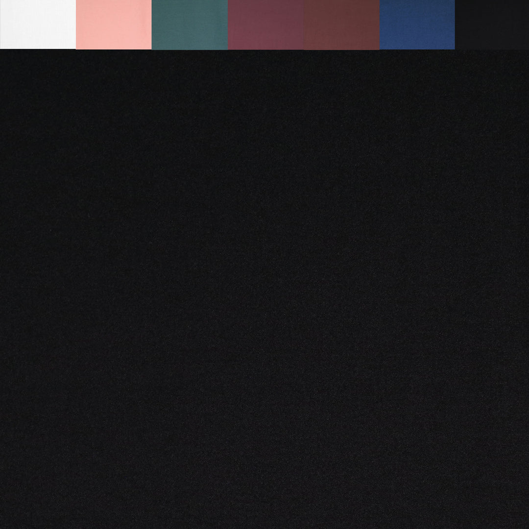 DTY double brushed poly spandex knit fabric in Black – yard view