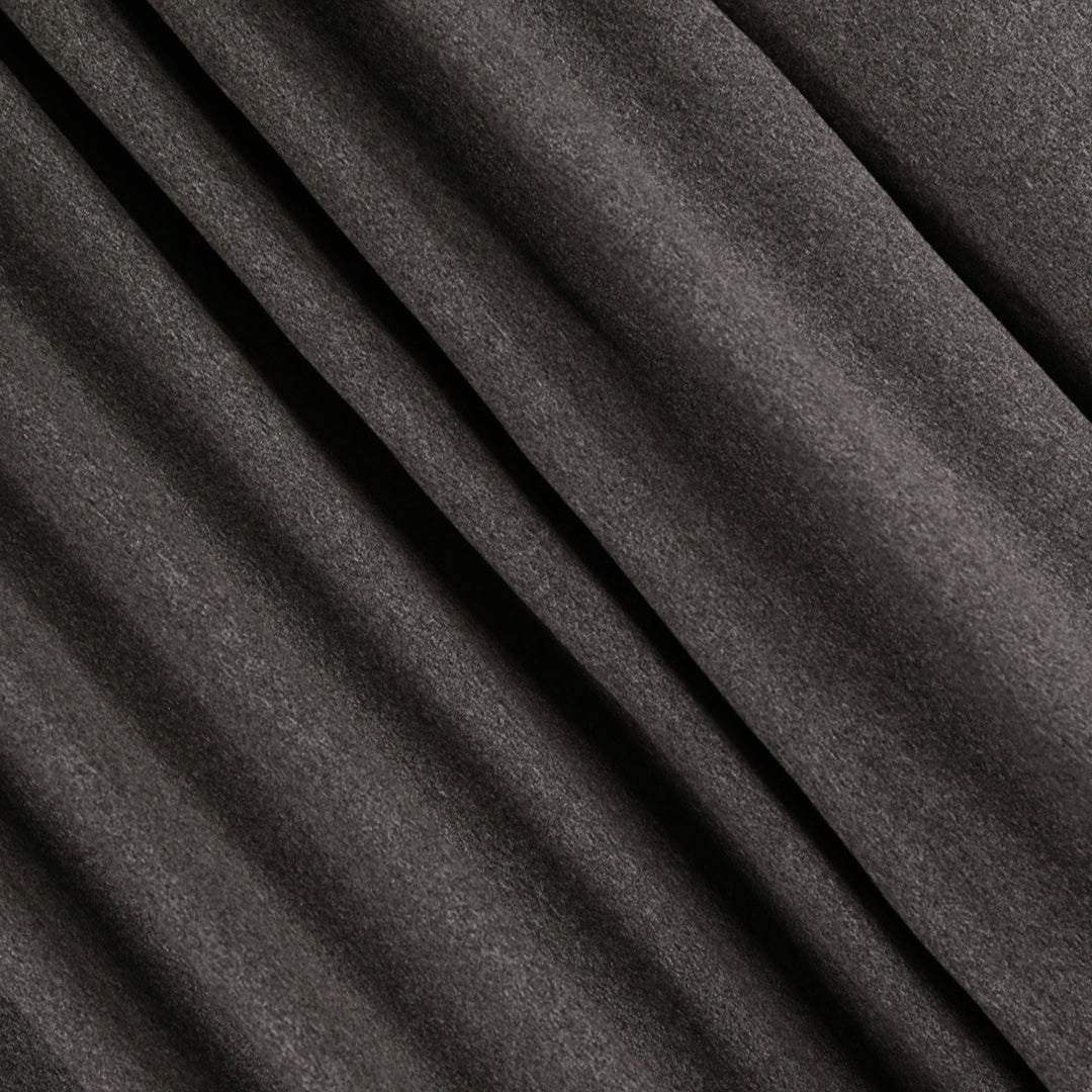 DTY double brushed poly spandex knit fabric in Charcoal – yard view