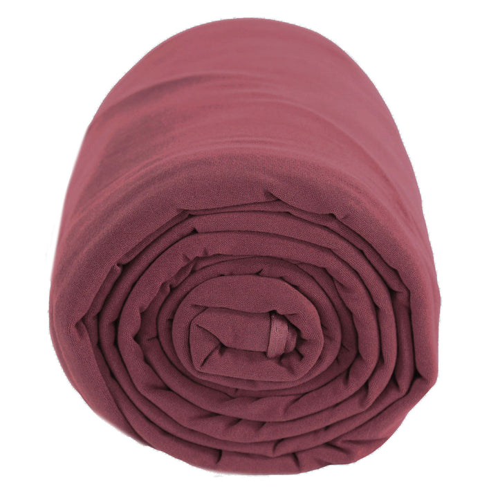 FabricLA DTY Double Brushed Polyester Spandex Knit Fabric | Marsala - FabricLA.com
