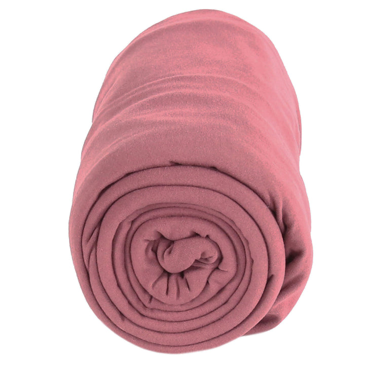 FabricLA DTY Double Brushed Polyester Spandex Knit Fabric | Mauve - FabricLA.com