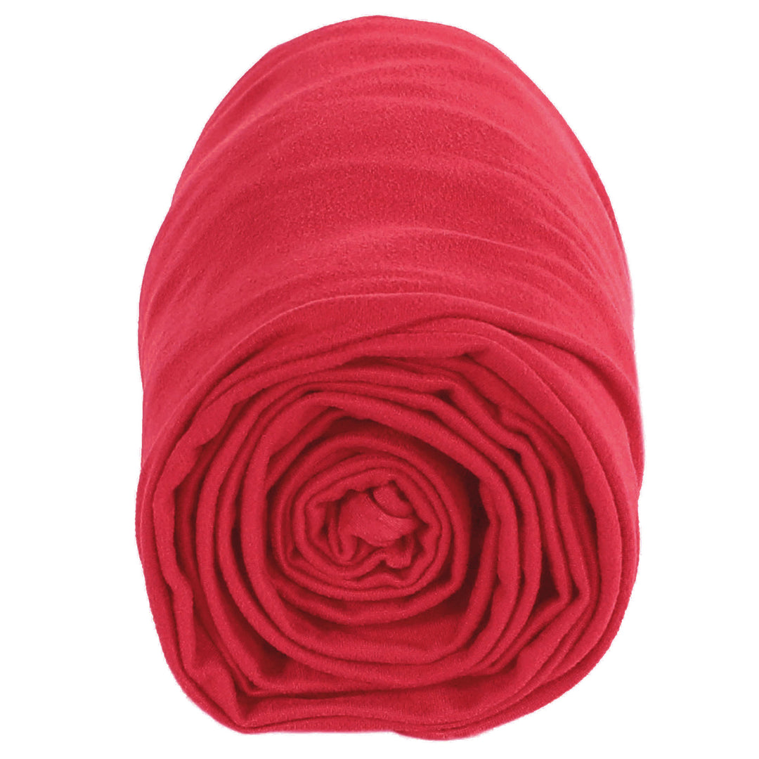 FabricLA DTY Double Brushed Polyester Spandex Knit Fabric | Red - FabricLA.com