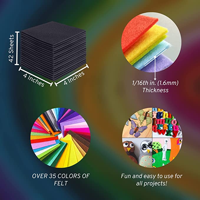 Acrylic Felt Craft Sheet Packs | Dark Gray - FabricLA.com