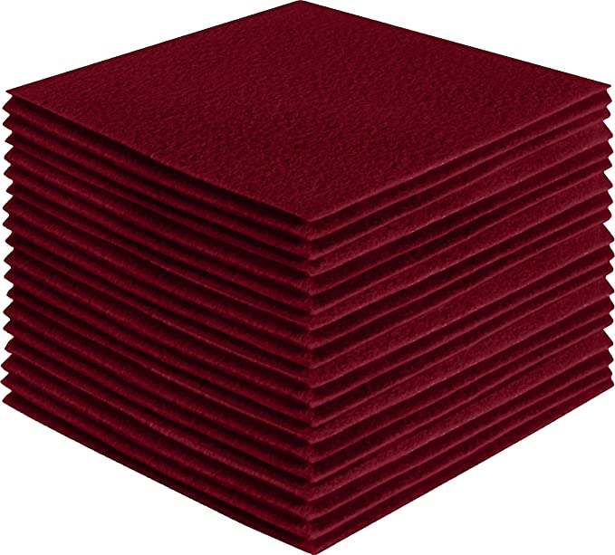 Deep Red Felt Squares for Christmas, Home Décor, and DIY Projects