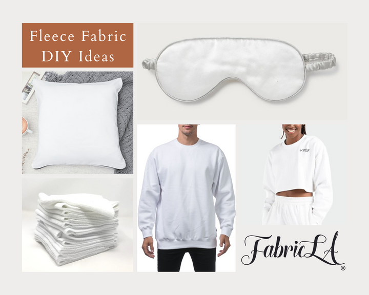 White Sweatshirt Fleece Fabric 60" Wide - Polyester Cotton Blend | FabricLA - FabricLA.com