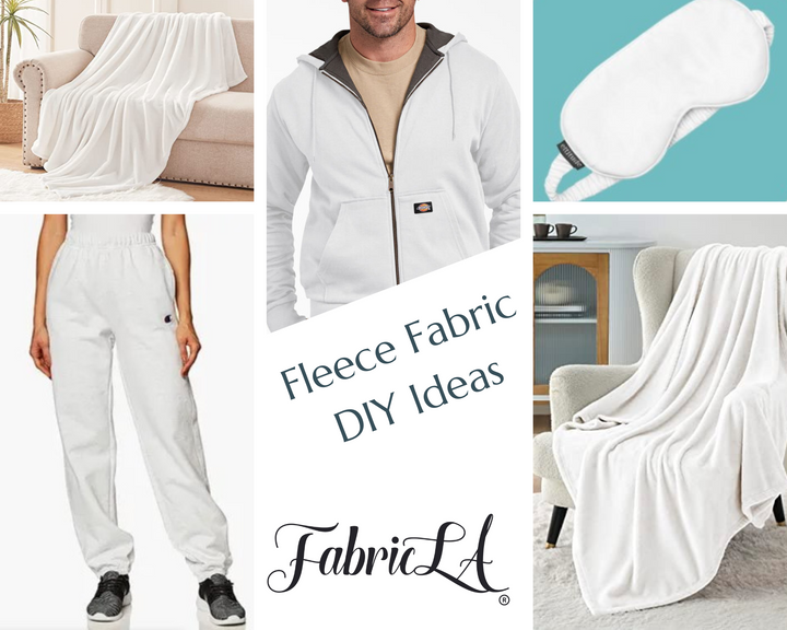 White Sweatshirt Fleece Fabric 60" Wide - Polyester Cotton Blend | FabricLA - FabricLA.com