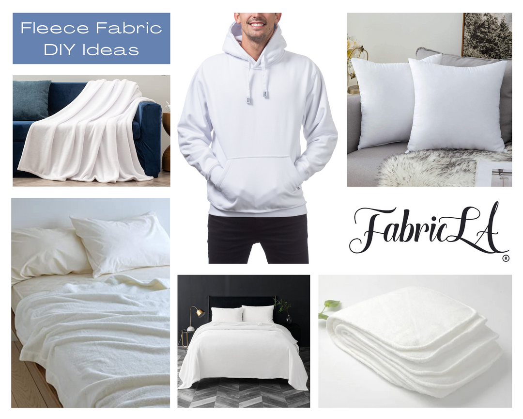 White Sweatshirt Fleece Fabric 60" Wide - Polyester Cotton Blend | FabricLA - FabricLA.com