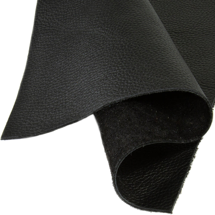 Genuine Leather Tooling and Crafting Sheets | Heavy Duty Full Grain Cowhide (1.2-1.4mm) | Flotter Black - FabricLA.com