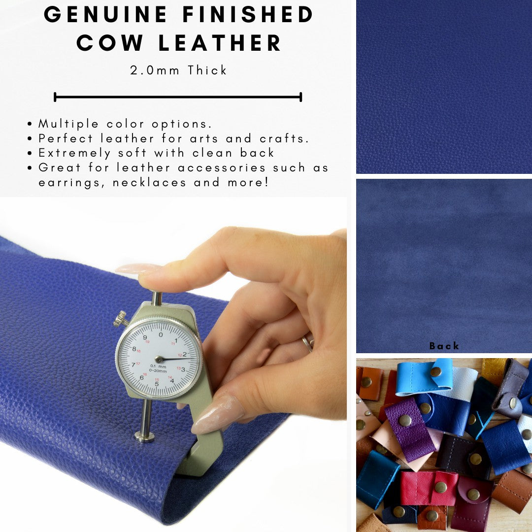 Genuine Leather Tooling and Crafting Sheets | Heavy Duty Full Grain Cowhide (2mm) | Flotter Blue - FabricLA.com