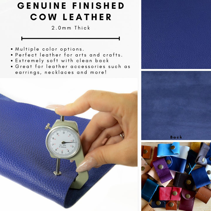 Genuine Leather Tooling and Crafting Sheets | Heavy Duty Full Grain Cowhide (2mm) | Flotter Blue - FabricLA.com