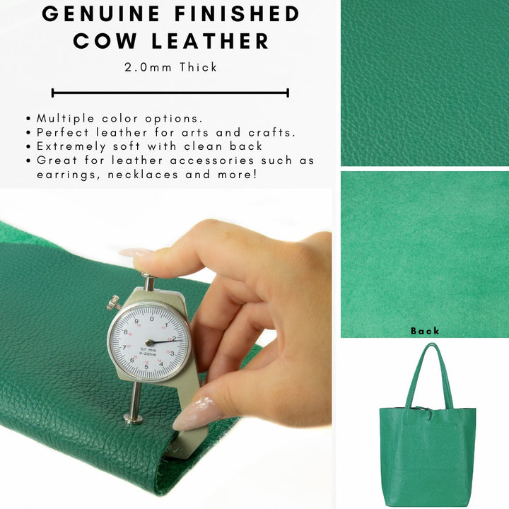 Genuine Leather Tooling and Crafting Sheets | Heavy Duty Full Grain Cowhide (2mm) | Flotter Green - FabricLA.com