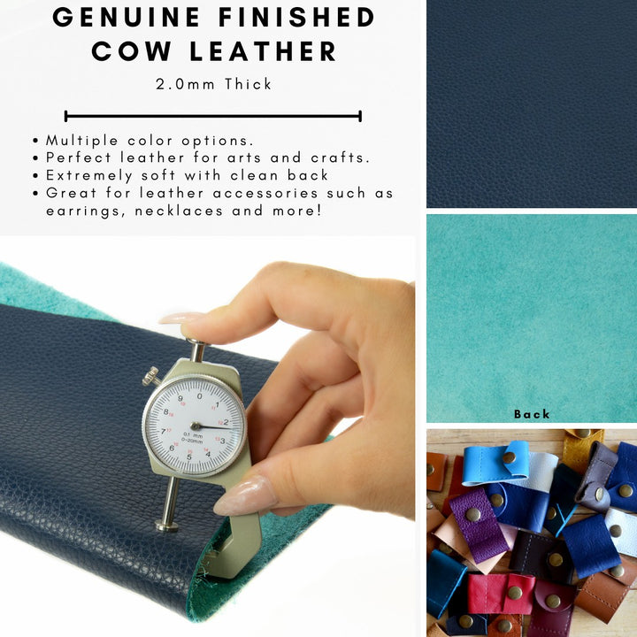 Genuine Leather Tooling and Crafting Sheets | Heavy Duty Full Grain Cowhide (2mm) | Flotter Navy - FabricLA.com