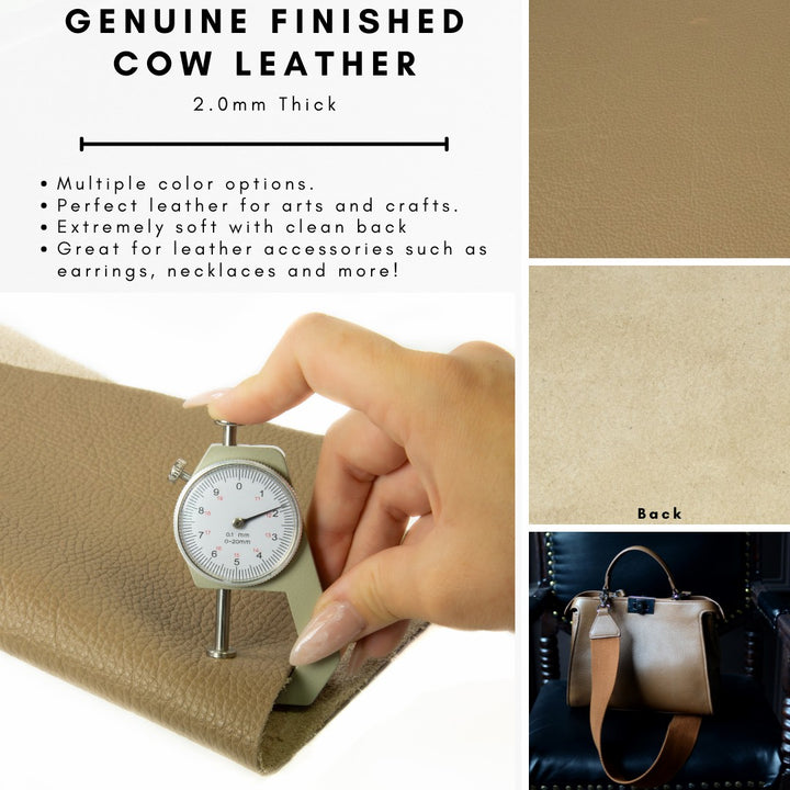 Genuine Leather Tooling and Crafting Sheets | Heavy Duty Full Grain Cowhide (2mm) | Flotter Taupe - FabricLA.com