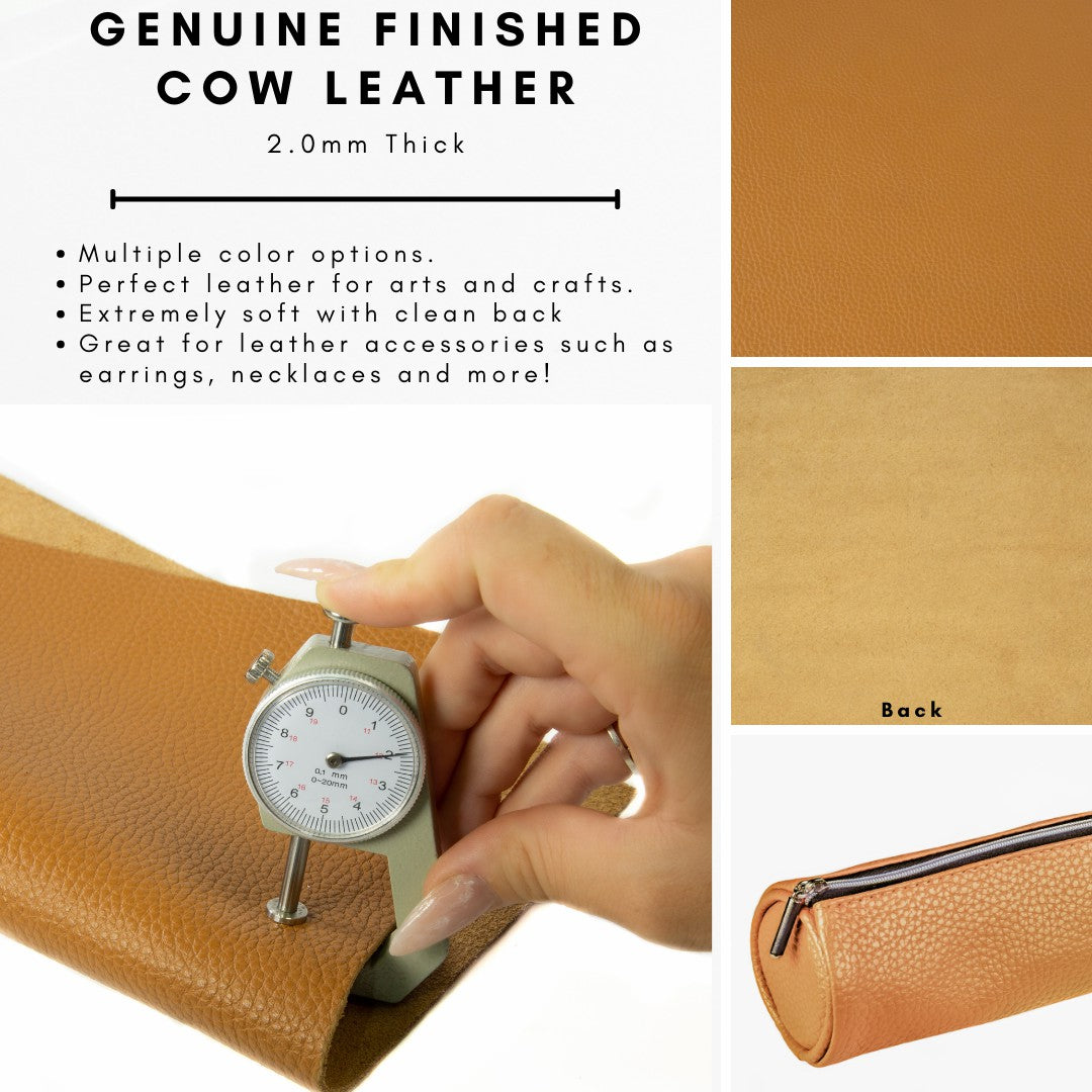 Genuine Leather Tooling and Crafting Sheets | Heavy Duty Full Grain Cowhide (2mm) | Flotter Tobacco - FabricLA.com