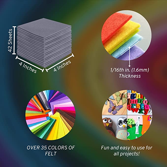 Acrylic Felt Craft Sheet Packs | Gray - FabricLA.com