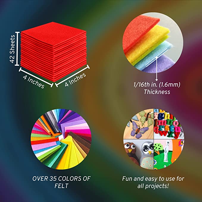 Acrylic Felt Craft Sheet Packs | Hot Orange A23 - FabricLA.com