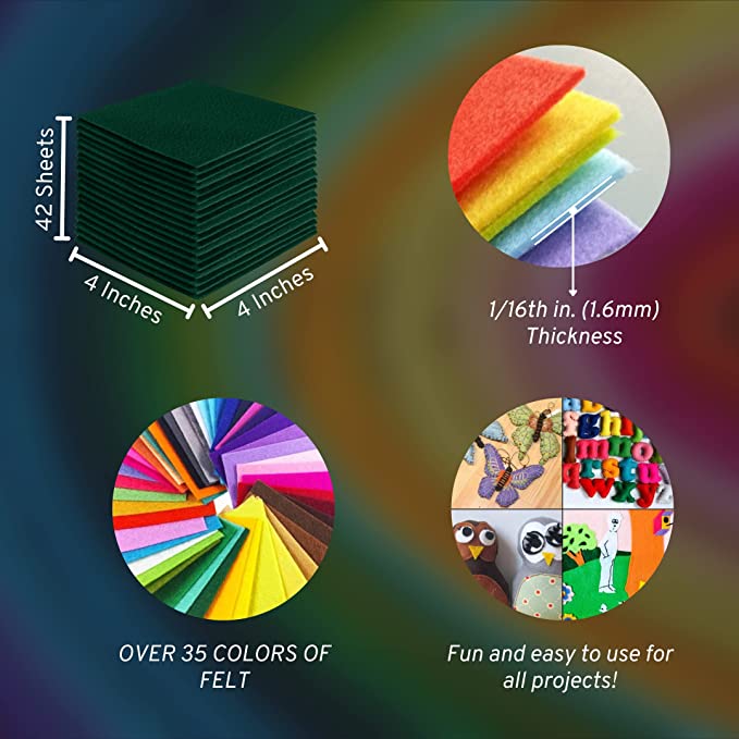 Acrylic Felt Craft Sheet Packs | Hunter Green A40 - FabricLA.com
