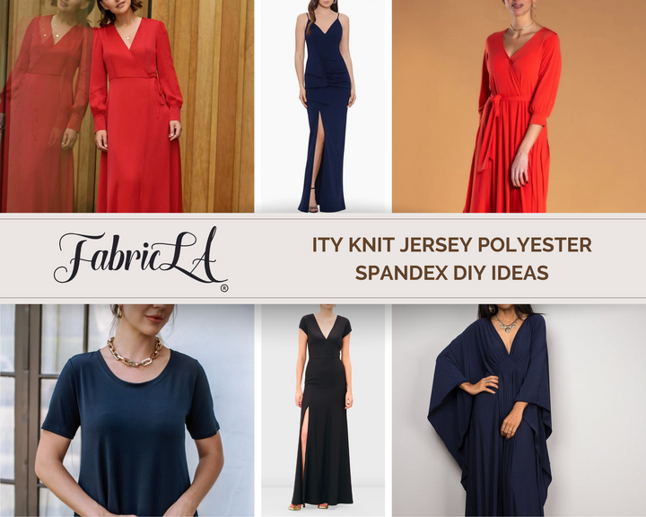 ITY Polyester Spandex Fabric | Navy - FabricLA.com