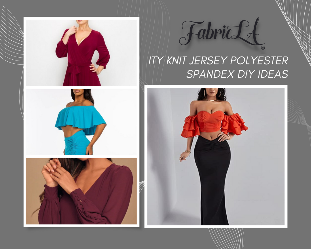 ITY Polyester Spandex Fabric | Charcoal - FabricLA.com