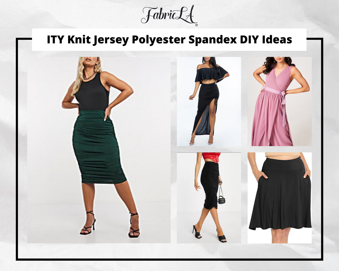 ITY Polyester Spandex Fabric | Black - FabricLA.com