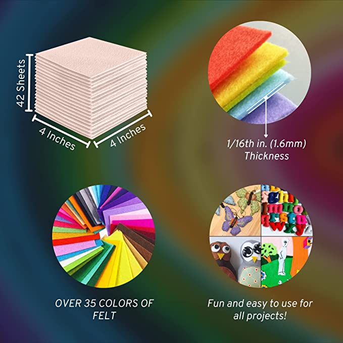 Acrylic Felt Craft Sheet Packs | Ivory A41 - FabricLA.com