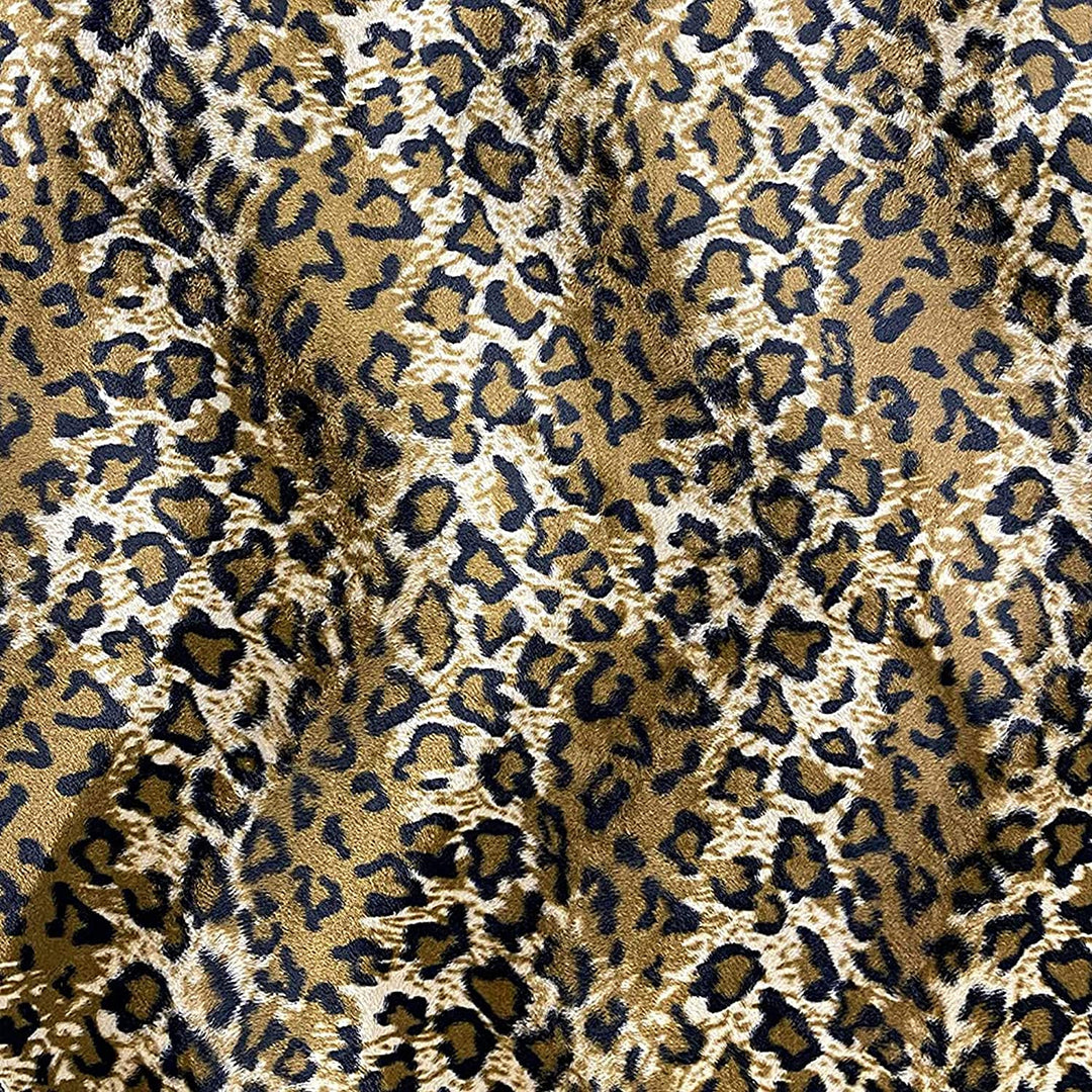 FabricLA Velboa S-Wave Short Pile Faux Print Fabric Material by The Yard | Jaguar - FabricLA.com