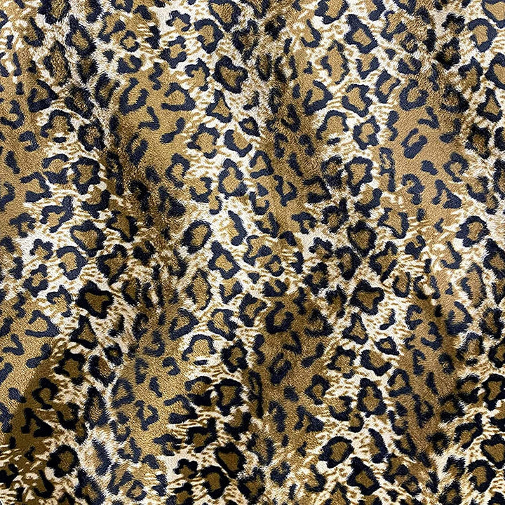 FabricLA Velboa S-Wave Short Pile Faux Print Fabric Material by The Yard | Jaguar - FabricLA.com
