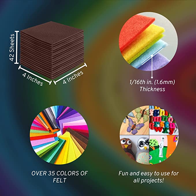Acrylic Felt Craft Sheet Packs | Light Brown - FabricLA.com