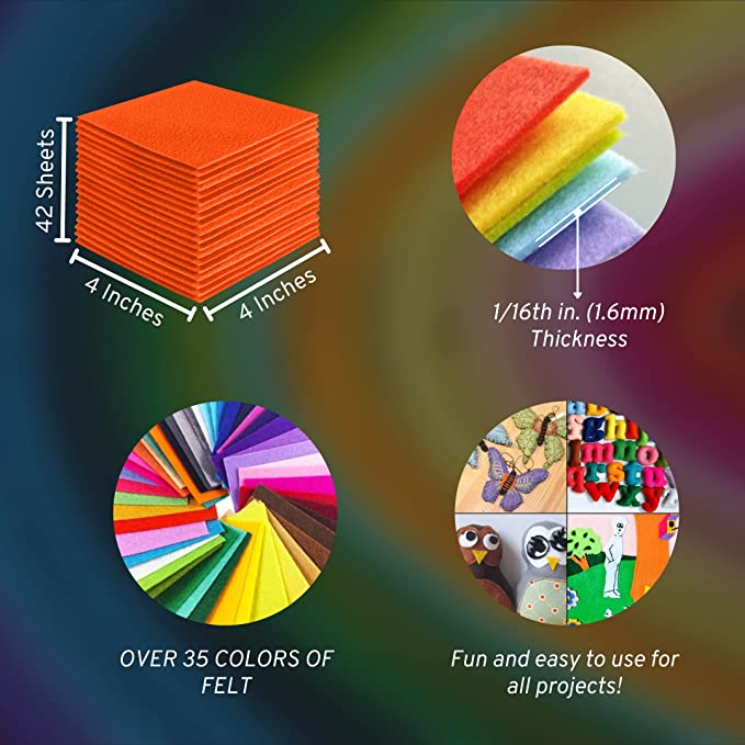 Acrylic Felt Craft Sheet Packs | Light Orange - FabricLA.com