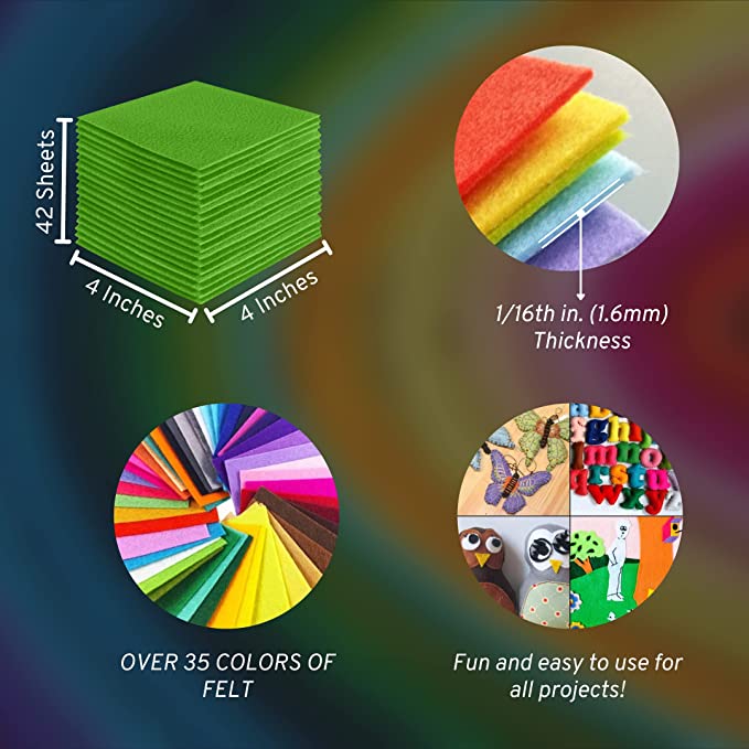 Acrylic Felt Craft Sheet Packs | Lime A18 - FabricLA.com