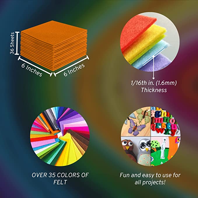 Acrylic Felt Craft Sheet Packs | Mango A3 - FabricLA.com