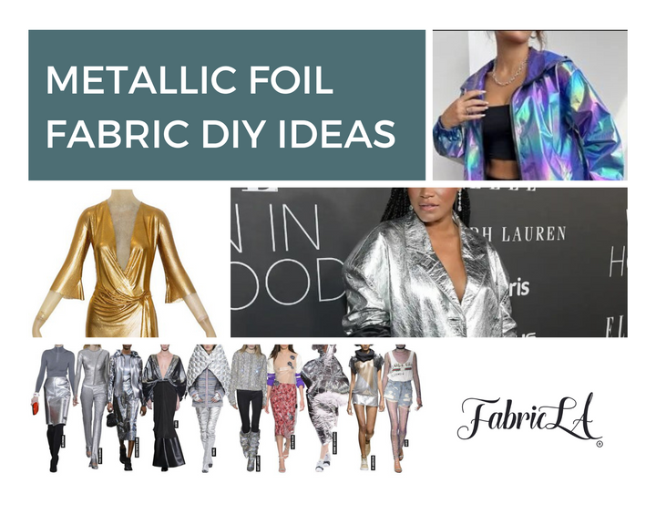 Hologram Metallic Foil Spandex Knit Fabric 4-Way Stretch, 60" Inch Wide | Rose Gold - FabricLA.com