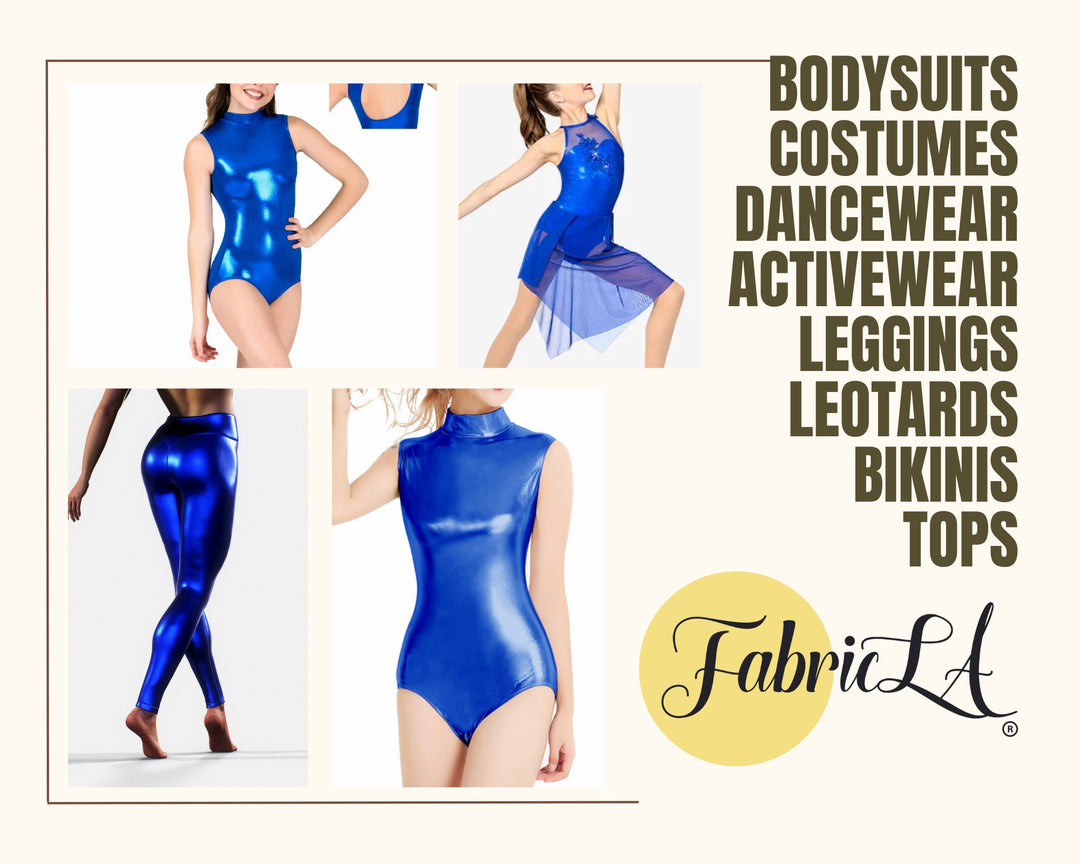 Metallic Lame Foil Spandex Knit Fabric | Royal Blue - FabricLA.com