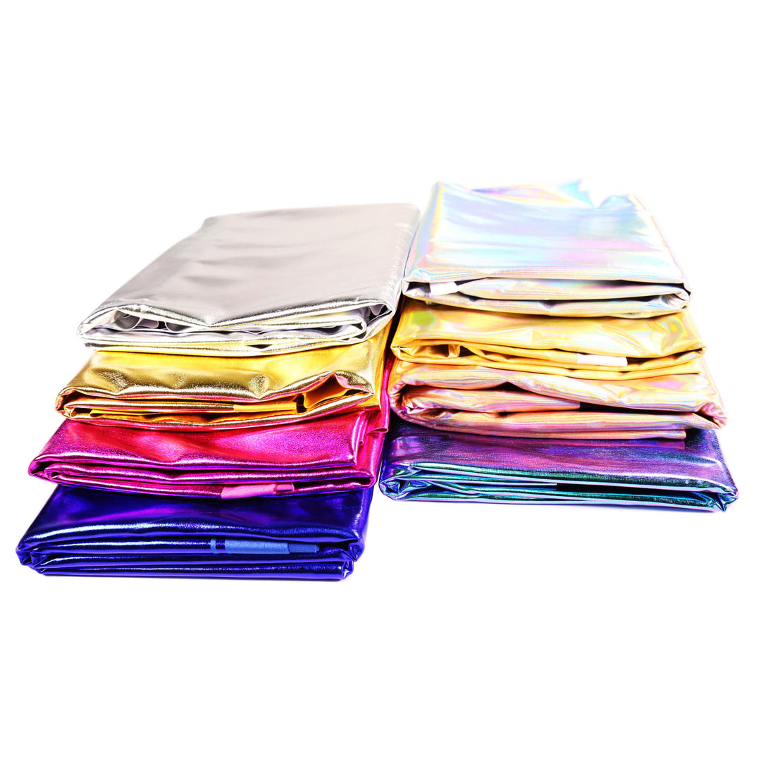 Metallic Lame Foil Spandex Knit Fabric | Many Colors - FabricLA.com