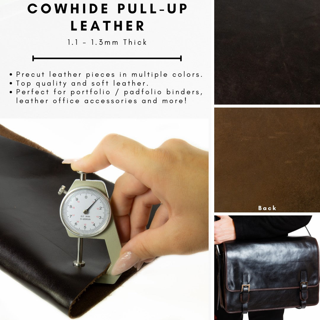 Genuine Leather Tooling and Crafting Sheets | Heavy Duty Full Grain Cowhide (1.1-1.3mm) | Navaro Brown - FabricLA.com