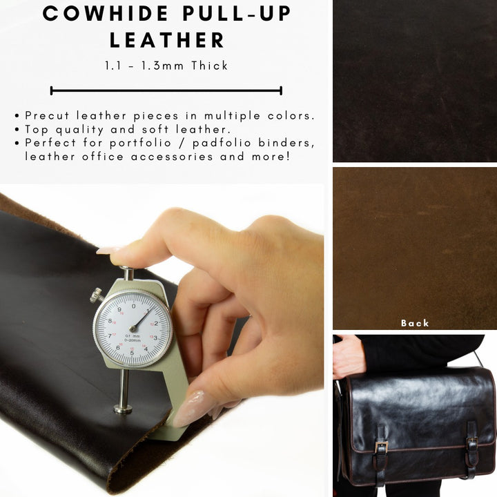 Genuine Leather Tooling and Crafting Sheets | Heavy Duty Full Grain Cowhide (1.1-1.3mm) | Navaro Brown - FabricLA.com