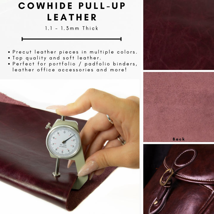 Genuine Leather Tooling and Crafting Sheets | Heavy Duty Full Grain Cowhide (1.1-1.3mm) | Navaro Burgundy - FabricLA.com